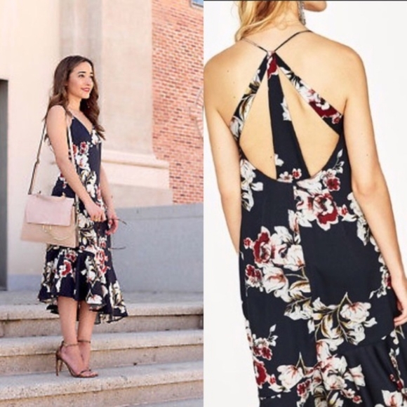 ZARA Frilled Floral Blogger Fav Camisol Midi XS - Picture 2 of 12